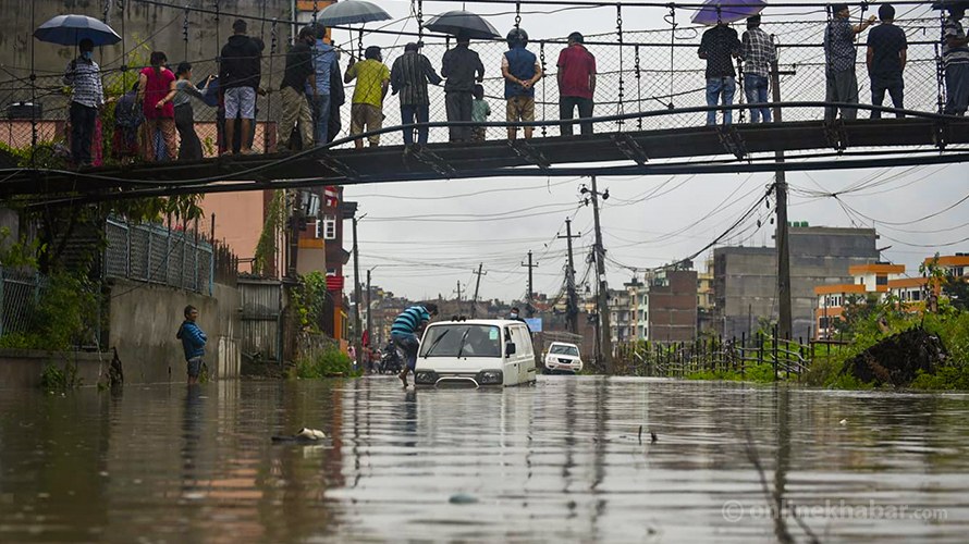 Flood on kathmandu road 5
