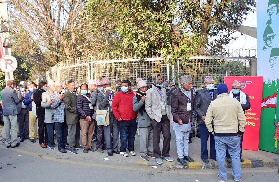 Nepali congress 14th convention voting line