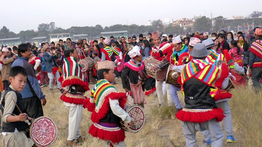 अन्नबाली भित्र्याएपछि किराँत समुदायले उधौली पर्व मनाउँदै