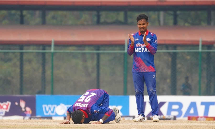 Sandeep lamichhane nepal vs oman cricket 21