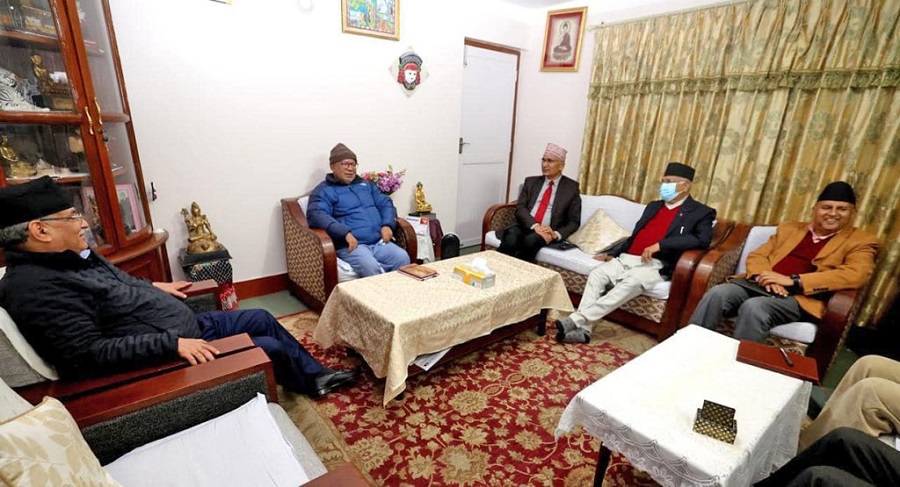 Pm prachanda kp oli meet with madhav kumar nepal