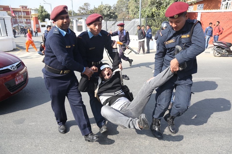 राष्ट्रपति भवन अगाडि निर्मलालाई न्याय माग्दै प्रर्दशन, १२ जना पक्राउ